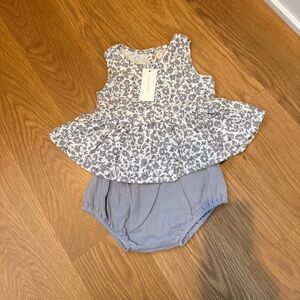 Quincy Mae Gray Floral Peplum Diaper Cover Set